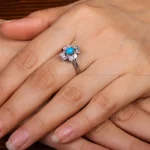 انگشتر فیروزه عجمی زنانه کد 30788