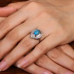 انگشتر فیروزه شجری زنانه کد 30798