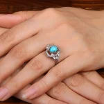 انگشتر فیروزه شجری زنانه کد 30806