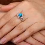 انگشتر فیروزه عجمی زنانه کد 30825