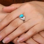 انگشتر فیروزه عجمی زنانه کد 30836