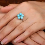 انگشتر فیروزه عجمی زنانه کد 30856