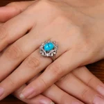 انگشتر فیروزه شجری زنانه کد 30859