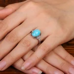 انگشتر فیروزه شجری زنانه کد 30869