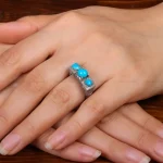 انگشتر فیروزه عجمی زنانه کد 30872