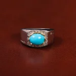 انگشتر فیروزه عجمی مردانه کد 30903