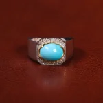 انگشتر فیروزه عجمی مردانه کد 30905