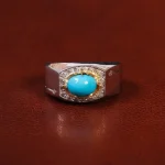 انگشتر فیروزه عجمی مردانه کد 30907