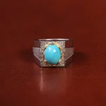 انگشتر فیروزه عجمی مردانه کد 30908