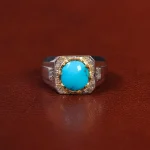 انگشتر فیروزه عجمی مردانه کد 30909