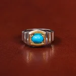 انگشتر فیروزه عجمی مردانه کد 30910