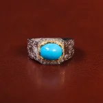 انگشتر فیروزه عجمی مردانه کد 30911