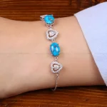 دستبند فیروزه زنانه کد 30988