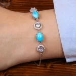 دستبند فیروزه زنانه کد 30991