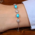 دستبند فیروزه زنانه کد 30992
