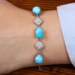 دستبند فیروزه زنانه کد 30996
