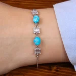 دستبند فیروزه زنانه کد 30998
