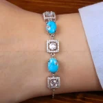 دستبند فیروزه زنانه کد 31000