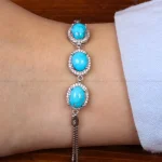 دستبند فیروزه زنانه کد 31002