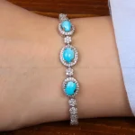 دستبند فیروزه زنانه کد 31006