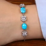 دستبند فیروزه زنانه کد 31007