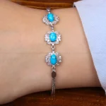 دستبند فیروزه زنانه کد 31008