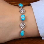 دستبند فیروزه زنانه کد 31009