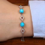 دستبند فیروزه زنانه کد 31011