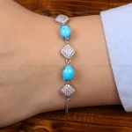 دستبند فیروزه زنانه کد 31021
