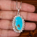 گردنبند فیروزه زنانه کد 30358