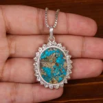 گردنبند فیروزه زنانه کد 30362