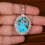 گردنبند فیروزه زنانه کد 30366