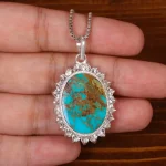 گردنبند فیروزه زنانه کد 30370