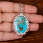 گردنبند فیروزه زنانه کد 30373