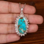 گردنبند فیروزه زنانه کد 30375