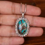 گردنبند فیروزه زنانه کد 30376