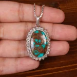 گردنبند فیروزه زنانه کد 30378