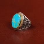 انگشتر فیروزه شجری مردانه کد 30578