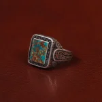 انگشتر فیروزه شجری مردانه کد 30689