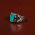 انگشتر فیروزه شجری مردانه کد 30708