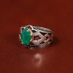 انگشتر زمرد مردانه کد 30751