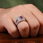 انگشتر یاقوت سرخ مردانه کد 30434