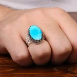 انگشتر فیروزه شجری مردانه کد 30521