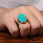 انگشتر فیروزه شجری مردانه کد 30533