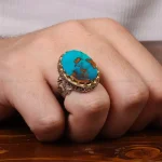 انگشتر فیروزه شجری مردانه کد 30536