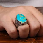 انگشتر فیروزه شجری مردانه کد 30538