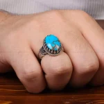 انگشتر فیروزه شجری مردانه کد 30545