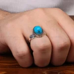 انگشتر فیروزه شجری مردانه کد 30547