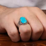انگشتر فیروزه شجری مردانه کد 30548