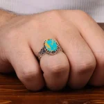 انگشتر فیروزه شجری مردانه کد 30551